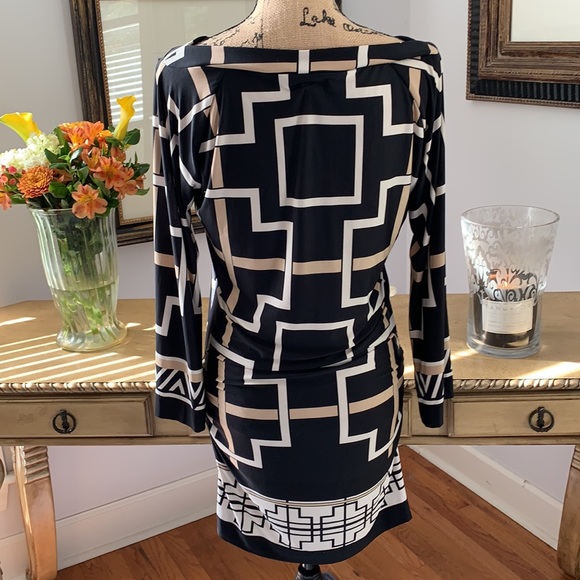 ANALILI New NWT designer black tan fall dress S 4 - Picture 4 of 6